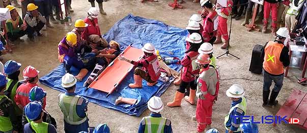 PT Nindya Karya Latih Karyawannya Evakuasi Kecelakaan Kerja