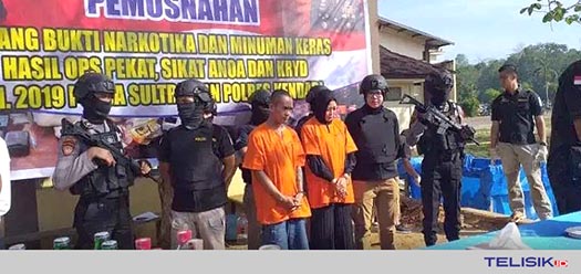 Polda Musnahkan Barang Bukti Miras dan Narkoba