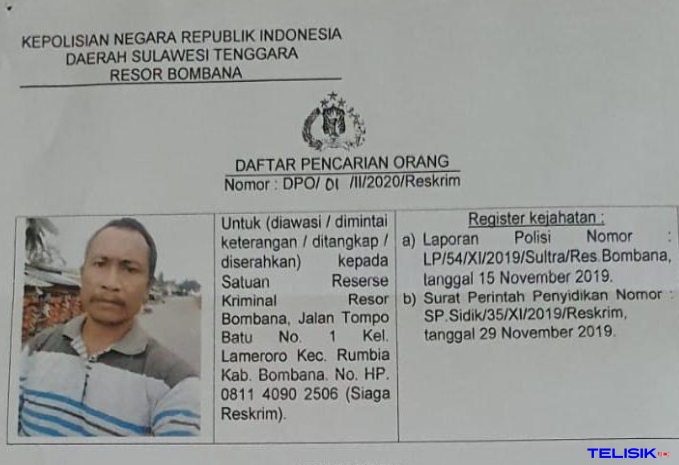 Ancam Pekerja Tambang, Pria di Bombana jadi DPO