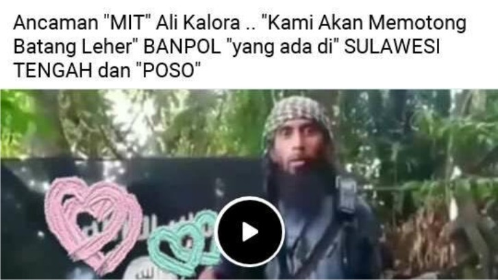 Beredar Video ISIS Mengaku Potong Leher Banpol di Sulawesi