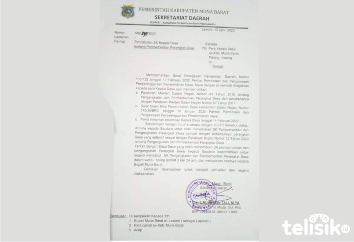 Kades Abaikan Instruksi Sekda Mubar