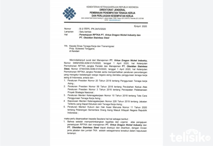 Kedatangan 500 TKA di Sultra Tak Bisa Ditolak