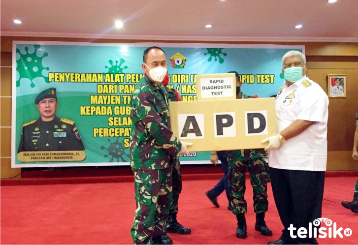 Pangdam XIV Hasanuddin Sumbang 2.000 APD dan 600 Rapid Tes