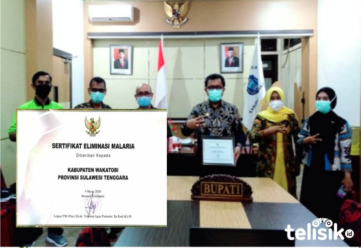 Bupati Wakatobi Terima Sertifikat Eliminasi Malaria dari Menteri Kesehatan RI