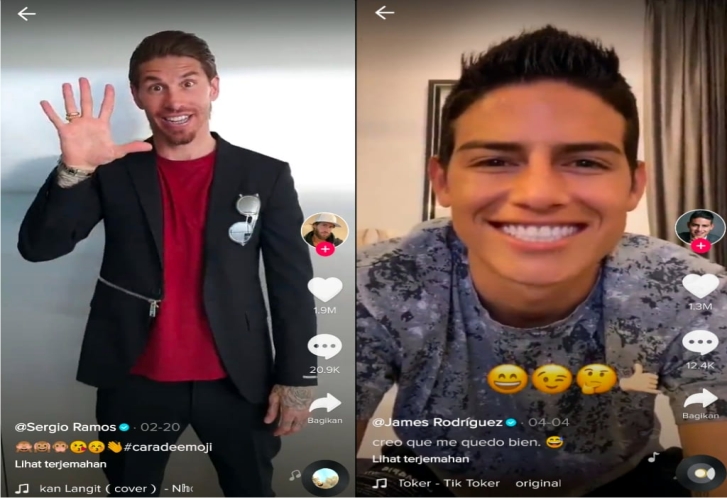 Ikuti Jejak Sergio Ramos, James Rodriguez Main TikTok Pakai Lagu Indonesia