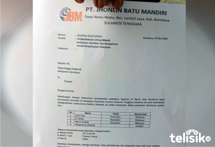 Empat Pekerja PT. Jhonlin Asal Makassar Masuk Bombana Lewat Darat