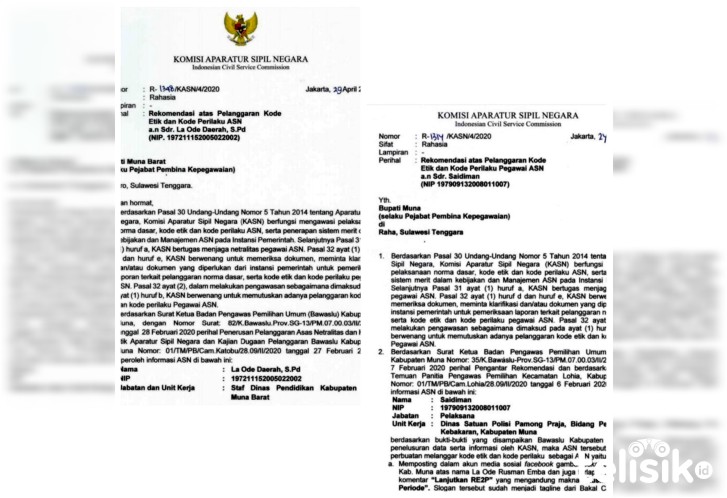 Terlibat Politik Praktis, ASN Muna dan Mubar Terbukti Langgar Netralitas