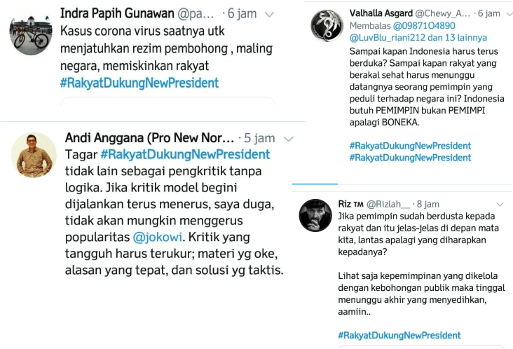 Warganet Viralkan Tagar RakyatButuhNewPresident