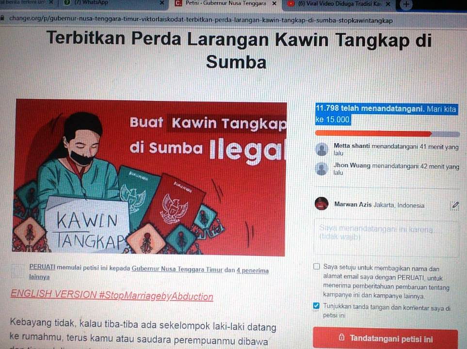 Gubernur NTT Dipetisi untuk Larang Kawin Tangkap di Sumba