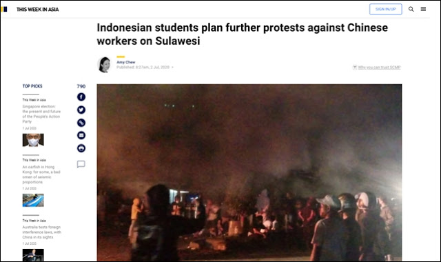 Surat Kabar Asing Soroti Protes TKA China di Sultra, Sebut Bakal Picu Terorisme