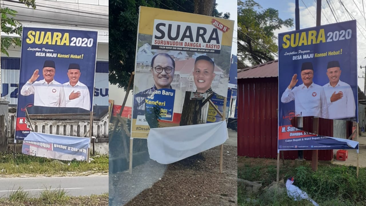 Baliho Surunuddin-Rasyid Dirusak OTK, LO: Ada Tiga Kecamatan