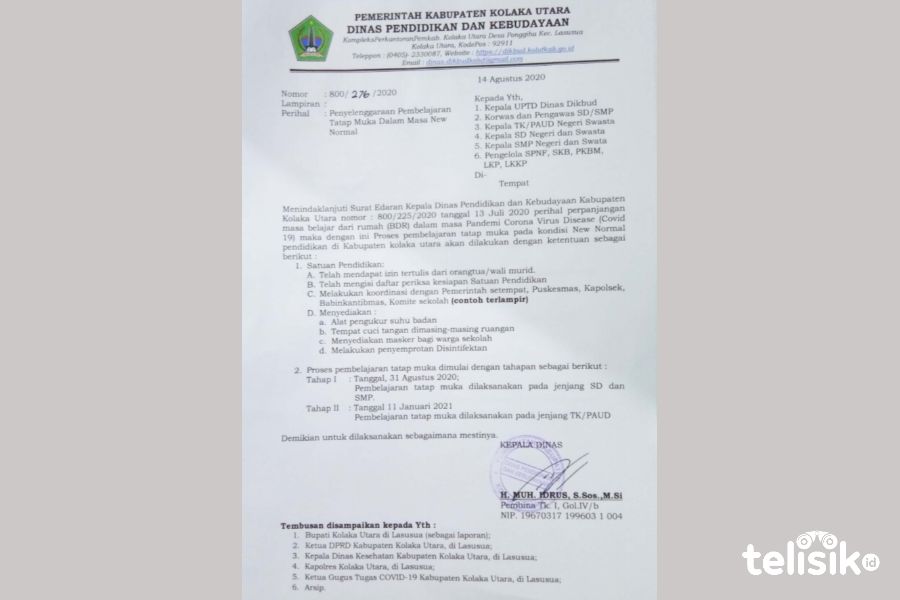 Dikbud Kolut Siap Selenggarakan Pembelajaran Tatap Muka