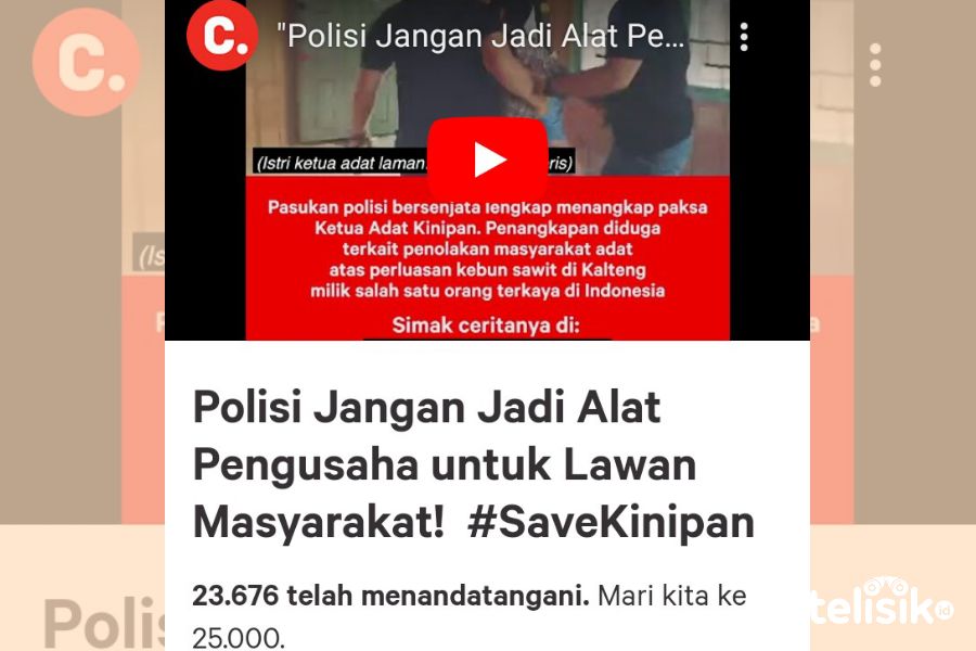 Ditetapkan Tersangka, 23 Ribu Netizen Desak Pembebasan Ketua Komunitas Adat Laman Kinipan
