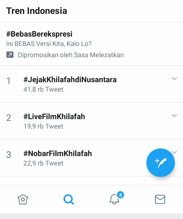 Film Jejak Khilafah di Nusantara Kuasai Trending Topik di Twitter