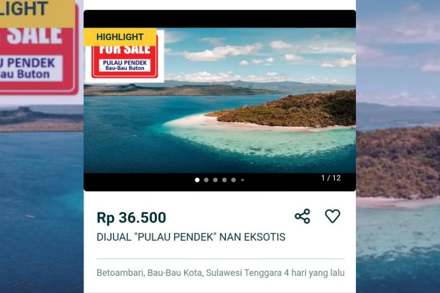 Viral Situs Belanja Online Jual Pulau Pendek di Buton