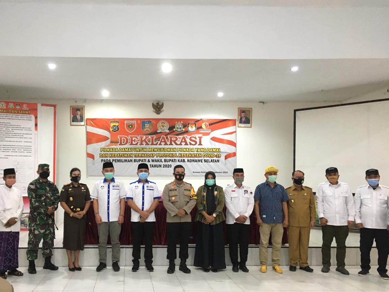 Cakada Konsel Ikrar Pilkada Damai dan Patuhi Protokol Kesehatan