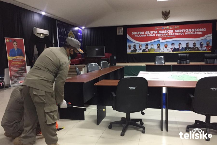 Posko Satgas Disterilkan Usai Plt Kadis Kesehatan Sultra Ditetapkan Positif COVID-19