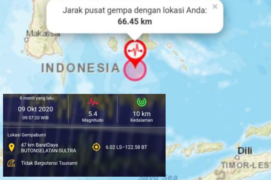 Gempa 5,4 SR Akibat Aktivitas Sesar Buton, Getarannya Hingga ke Busel