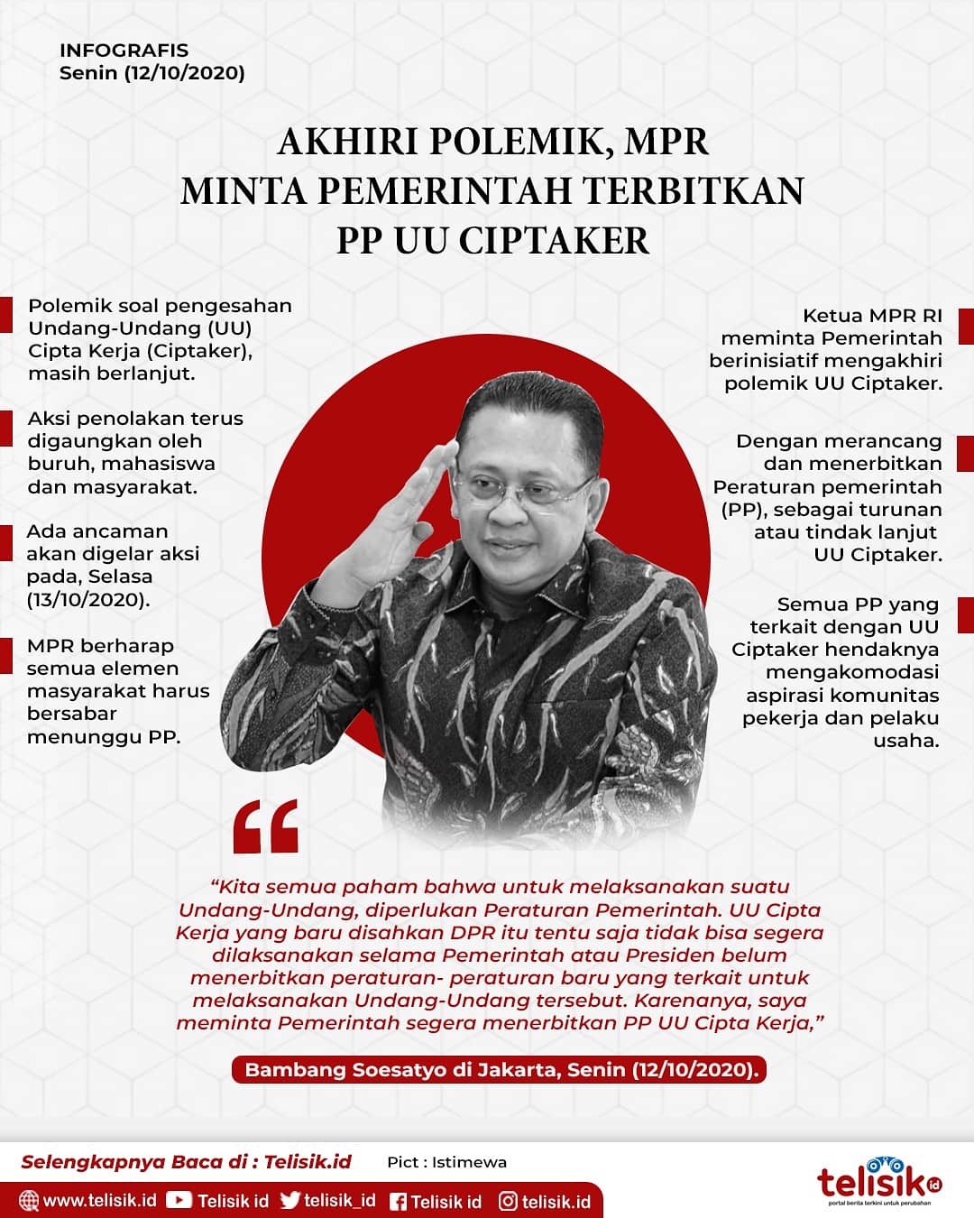 Infografis: Akhiri Polemik, MPR Minta Pemerintah Terbitkan PP UU Ciptaker