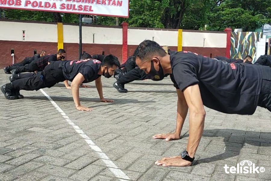 Ini yang Dilakukan Personel Batalyon C Pelopor BKO Polrestabes Makassar Agar Tetap Fit