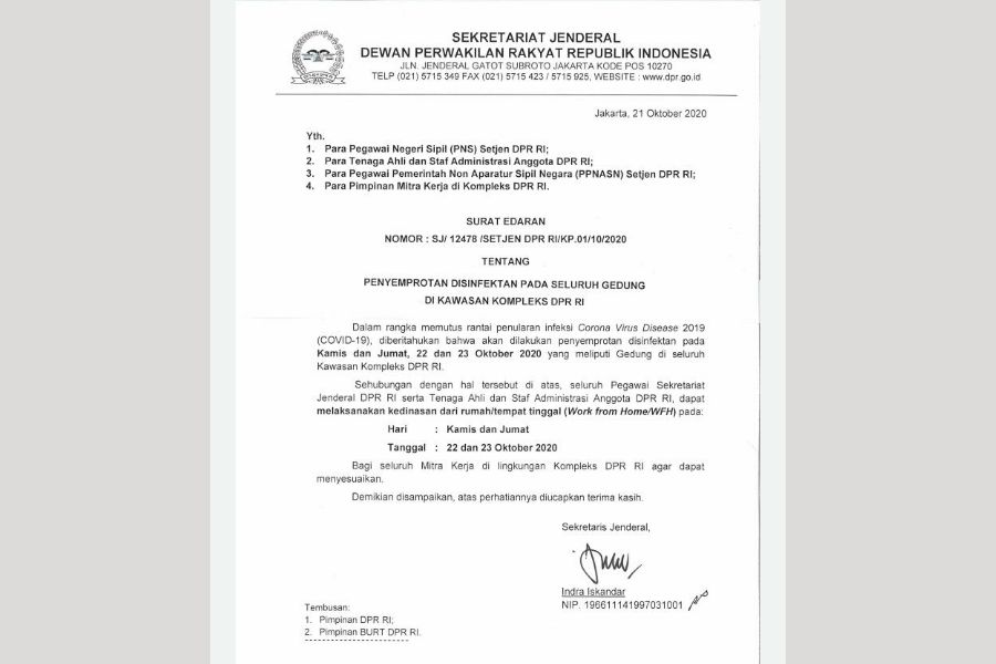 Selama Dua Hari Gedung DPR Tutup Total