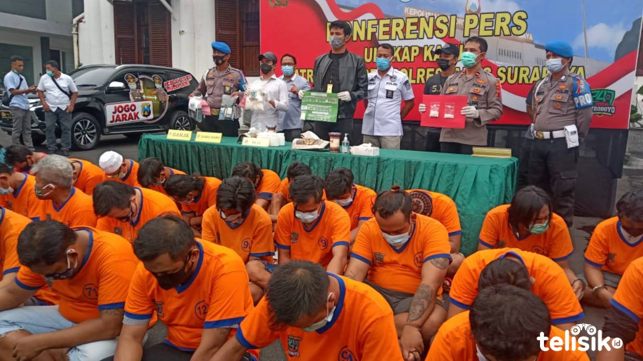 57 Pengedar Narkoba di Surabaya Diamankan