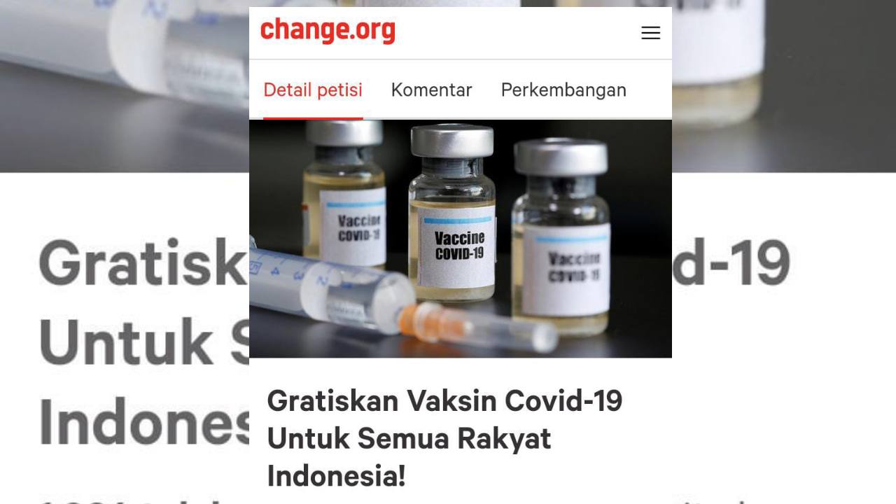 Publik Desak Vaksin COVID-19 Digratiskan