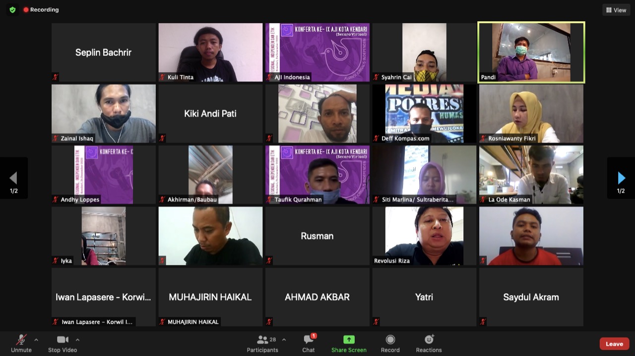 Sukses Digelar Virtual, Konferta AJI Kendari Jadi Rujukan Nasional