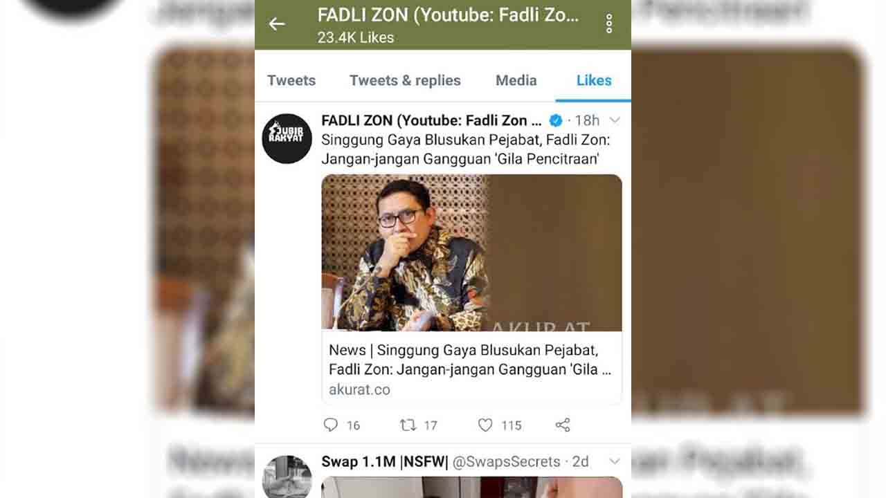 Tertangkap Basah Like Video Porno di Twitter, Fadli Zon Jadi Bulan-bulan Netizen