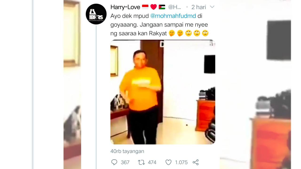 Video Mahfud MD Joget Dangdut, Tantang Yusril dan Hidayat Nur Wahid