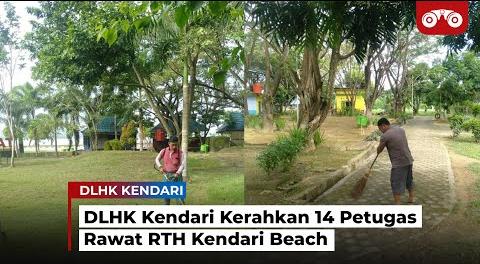 Video: DLHK Kendari Kerahkan 14 Petugas Rawat RTH Kendari Beach