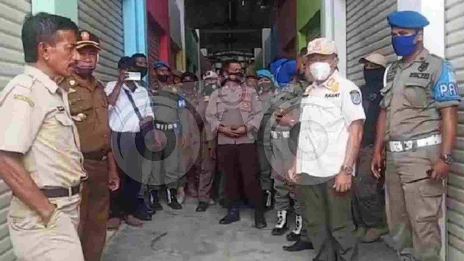 Lokasi di Pasar Sentral Laino Mulai Dipatok, Pol PP Lepas Tangan Penertiban