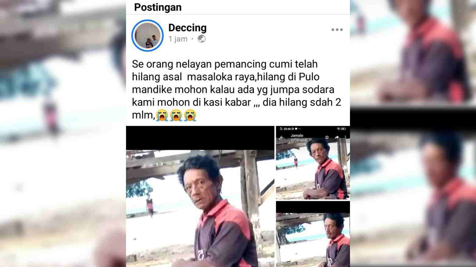 Pergi Mancing Cumi, Seorang Nelayan Asal Bombana Dikabarkan Hilang