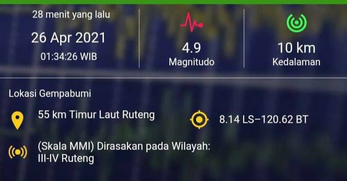 Gempa Bumi Guncang Ruteng dan Sekitarnya, BMKG: Waspadai Gempa Susulan
