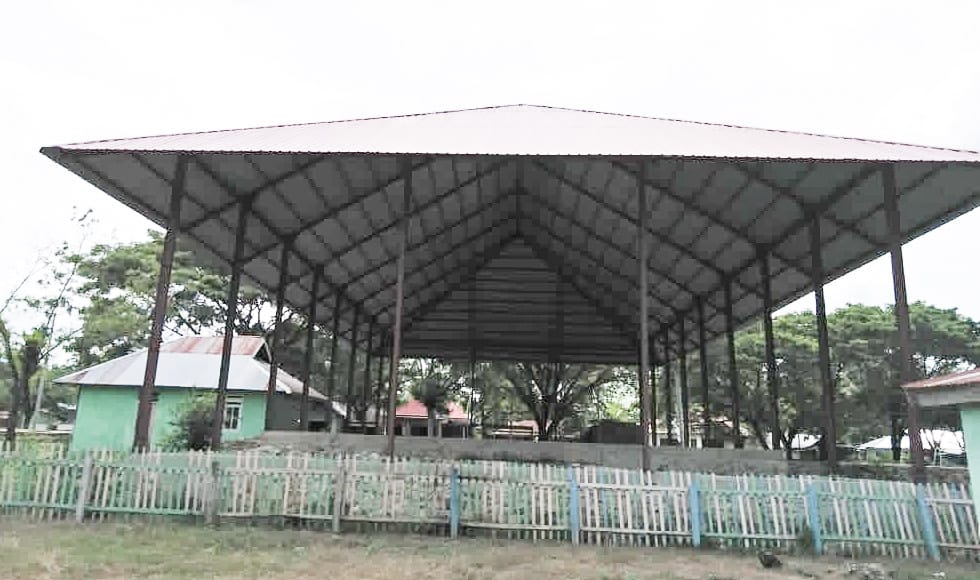 Habiskan Rp 720 Juta, Gedung Serbaguna  Desa Wantiworo Baru Berdiri Rangka dan Atap