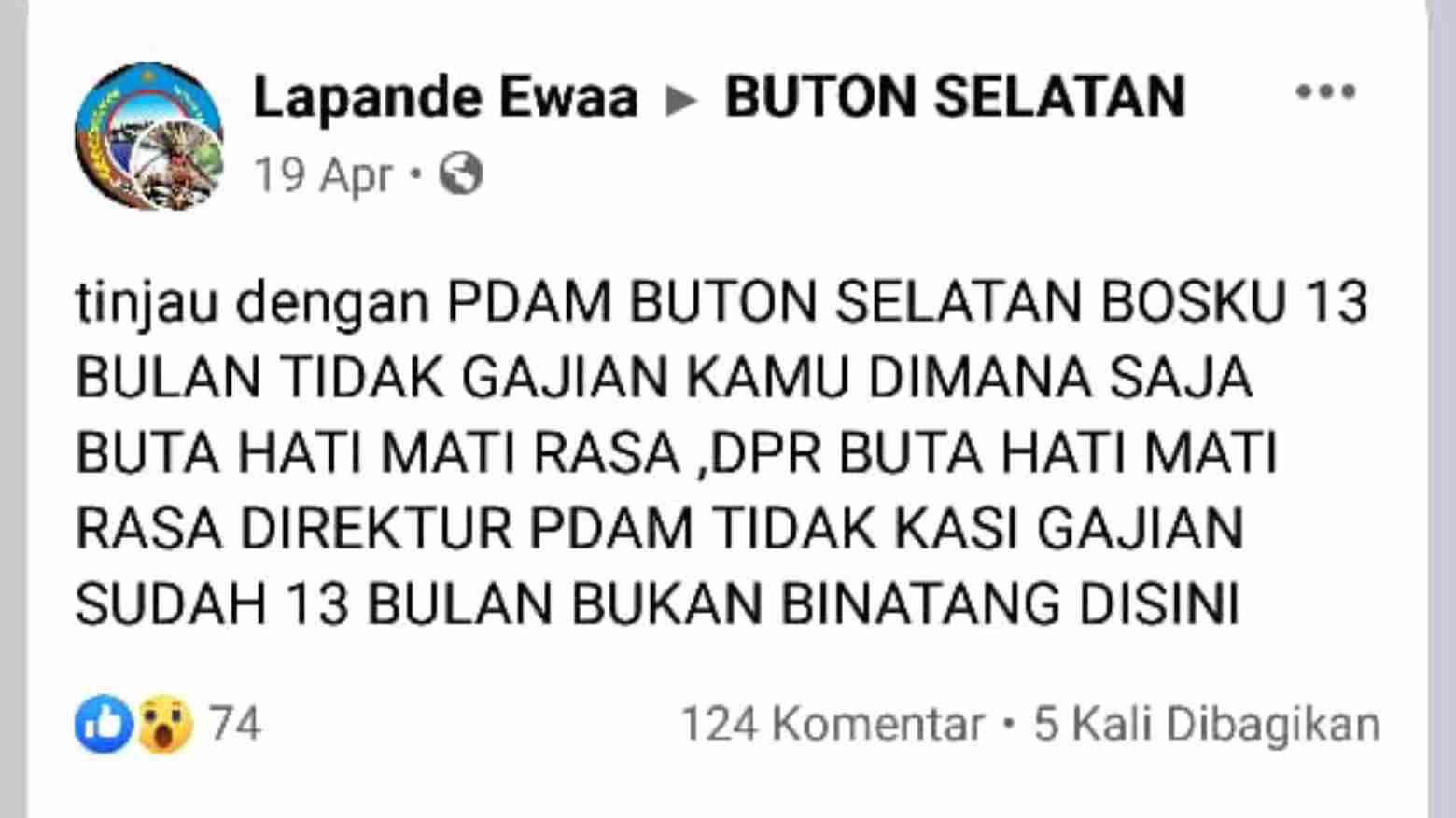Karyawan PDAM Busel Belum Digaji Selama 13 Bulan