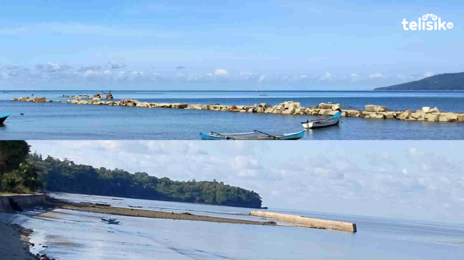 Diduga Tak Profesional, Proyek Pemecah Ombak di Busel Hancur Dihantam Ombak