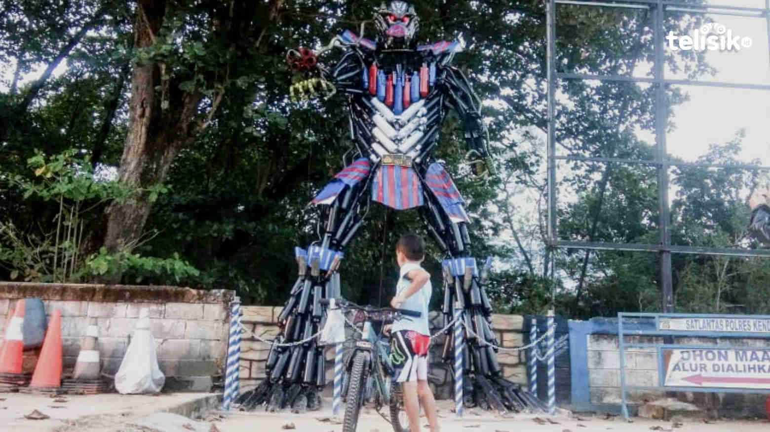 Polres Kendari Sulap Knalpot Bogar Jadi Robot Transformers