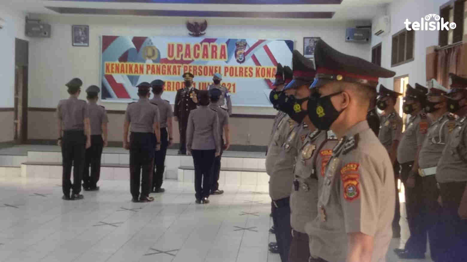 HUT Bhayangkara, 44 Personel Polres Konawe Naik Pangkat