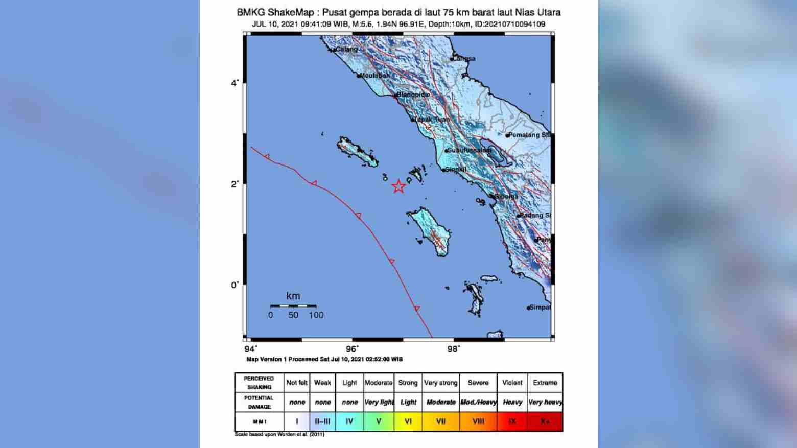 Nias Utara Diguncang Gempa M 5,6, Warga Rasakan Getaran