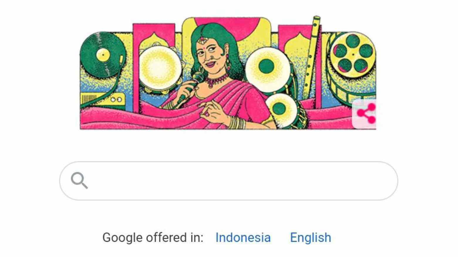 Google Doodle Hari Ini Tampilkan Ellya Khadam Sang Penyanyi Boneka dari India