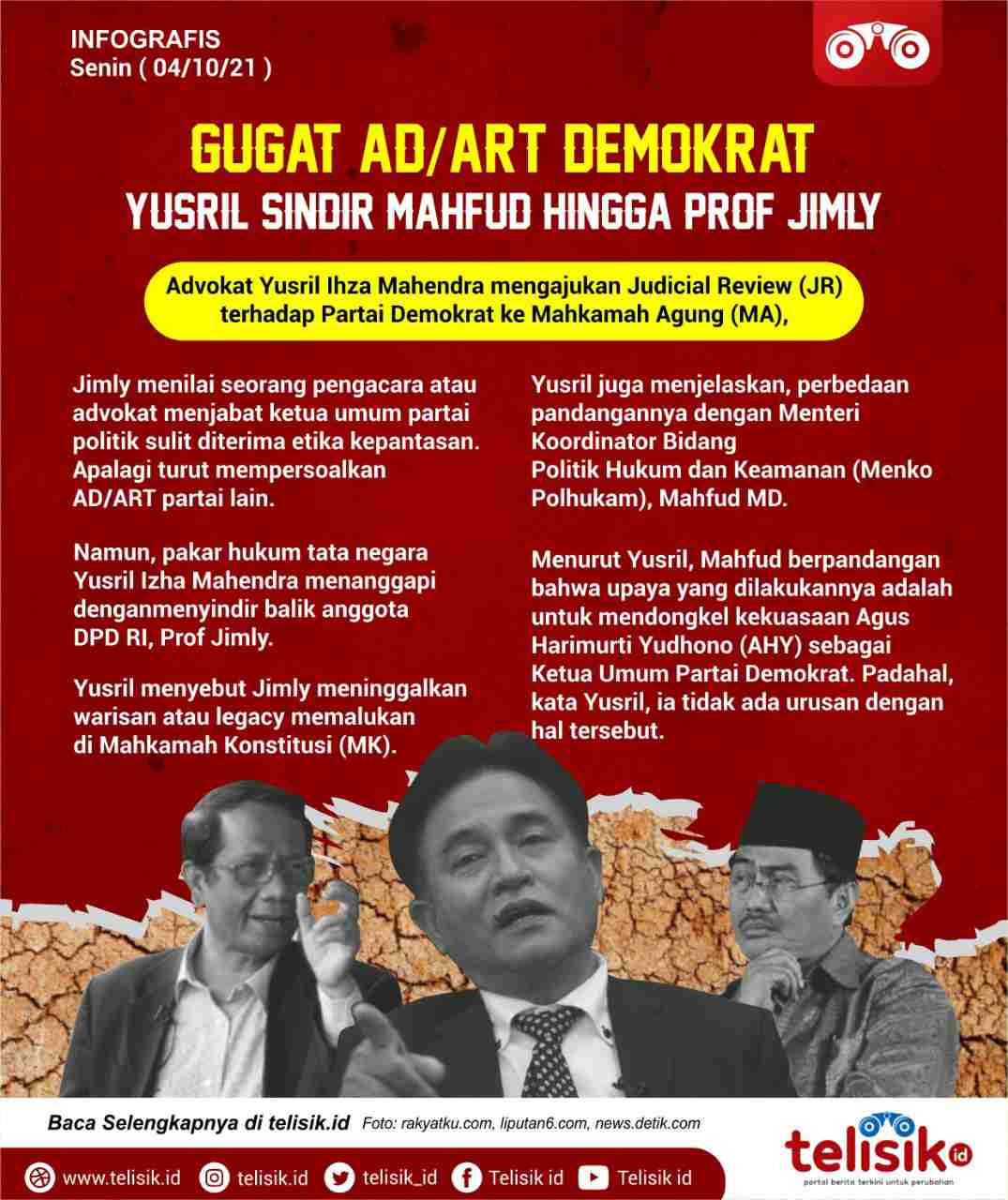 Infografis: Gugat AD ART Demokrat, Yusril Sindir Mahfud hingga Prof Jimly