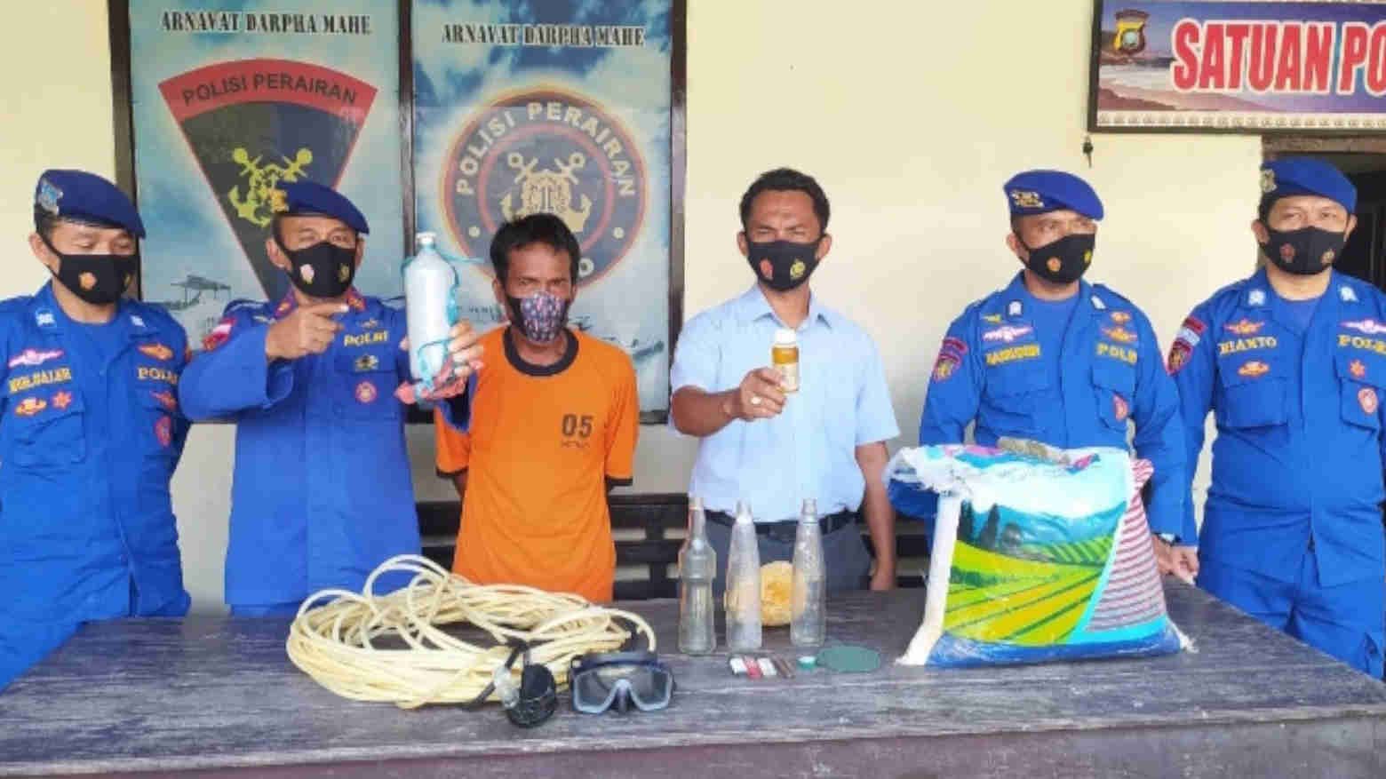 Tangkap Ikan Pakai Bahan Peledak, Nelayan Dibekuk Polisi
