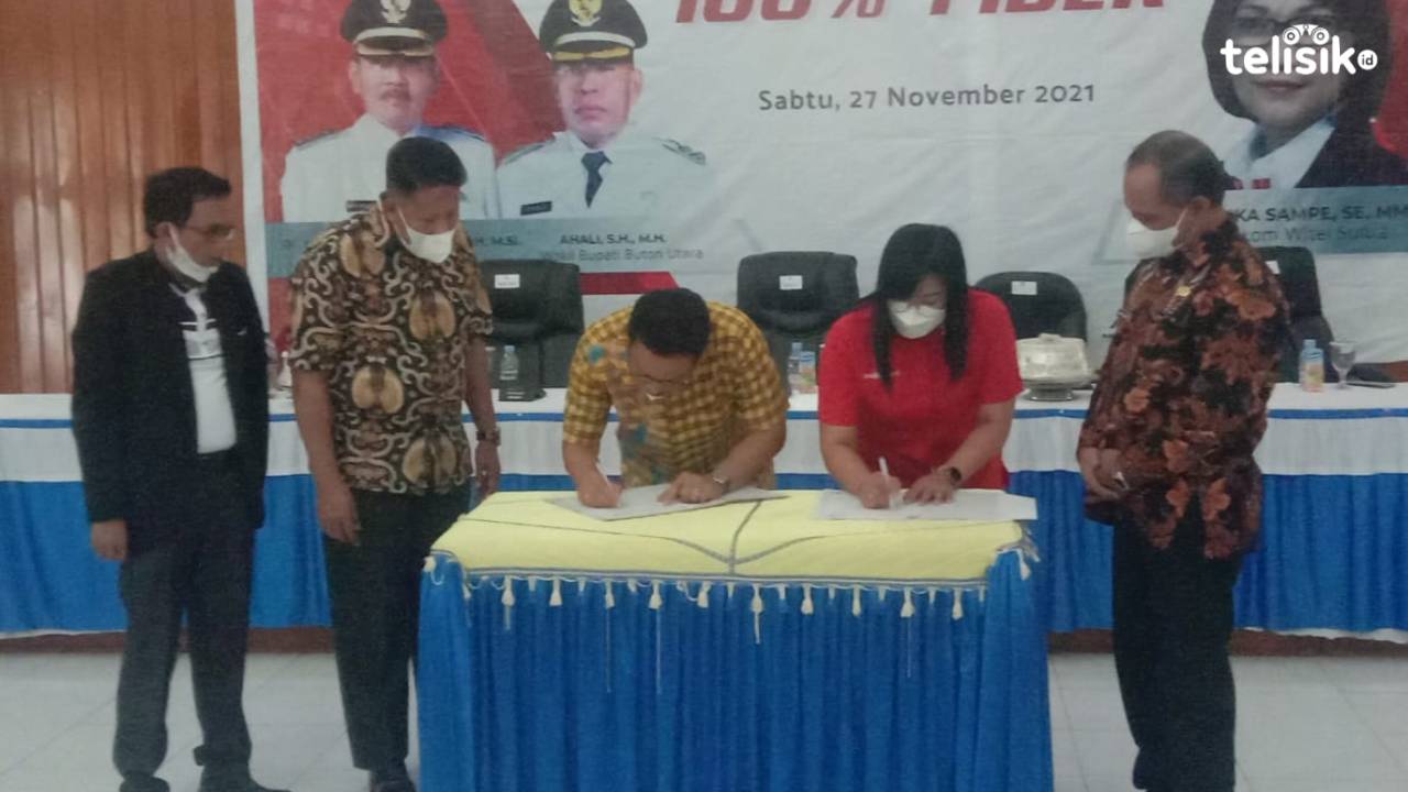 Pemkab Butur Teken MoU Dengan PT. Telkom, Ridwan Zakariah: Dulu Kita Sangat Terisolir