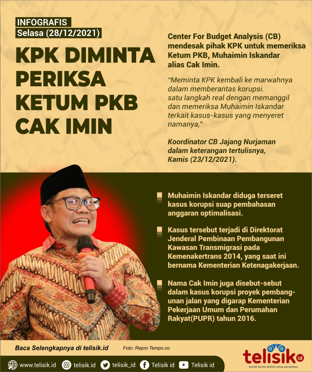 Infografis: KPK Diminta Periksa Ketum PKB Cak Imin