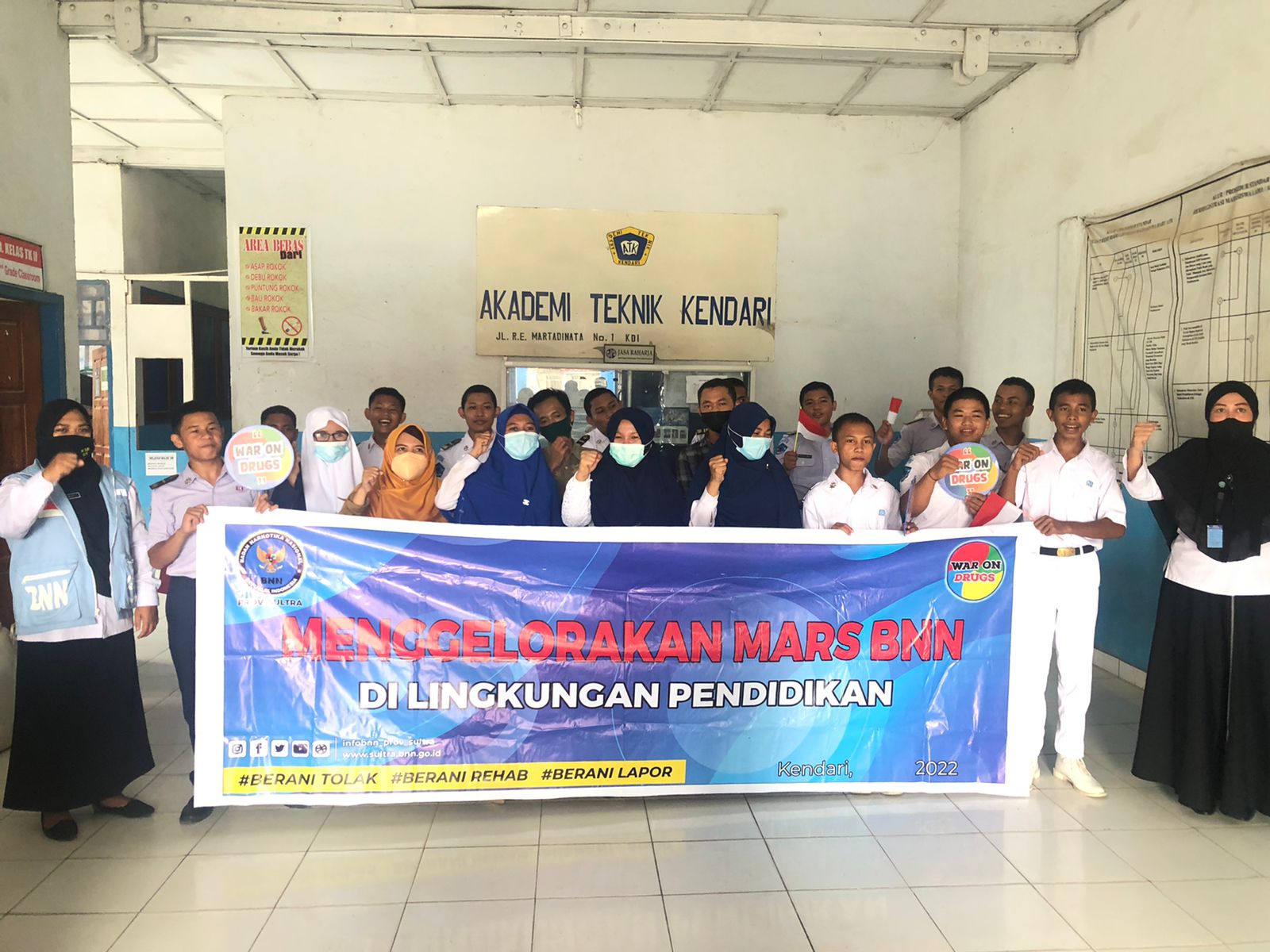 Cegah Penyebaran Narkotika, Mars BNN Bergelora di SMK Pelayaran Kendari