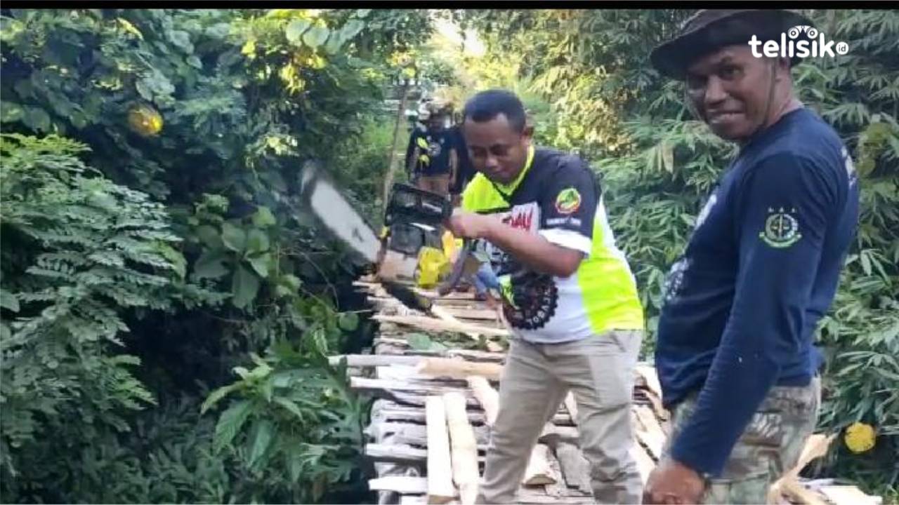 Jembatan Rusak, Kajari Muna Turun Tangan Lakukan Pembenahan