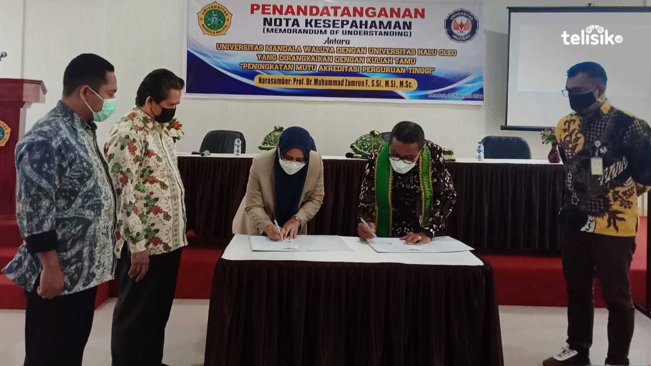 Tingkatkan Mutu Akreditasi Perguruan Tinggi, UHO dan UMW Kendari Teken MoU