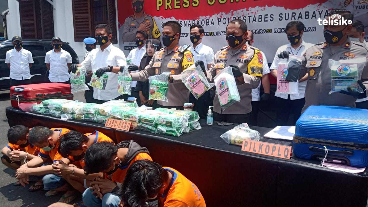 Amankan 46,6 Kg Sabu, Polrestabes Surabaya Panen Tangkap Kurir Narkotika