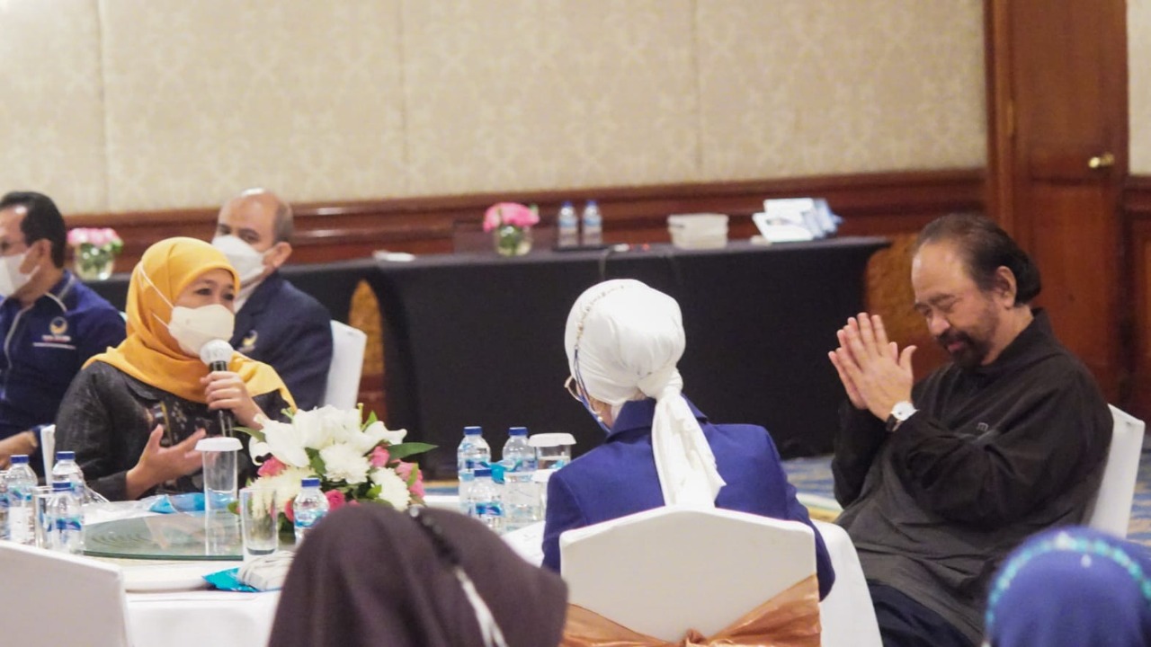 Ketemu Surya Paloh, Gubernur Khofifah Beber Cara Entaskan Kemiskinan di Jatim